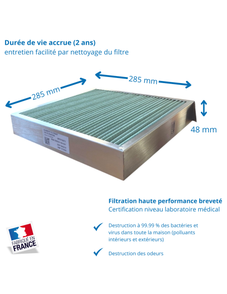 Filtre haute filtration compatible VMI PUREVENT VENTILAIRSEC